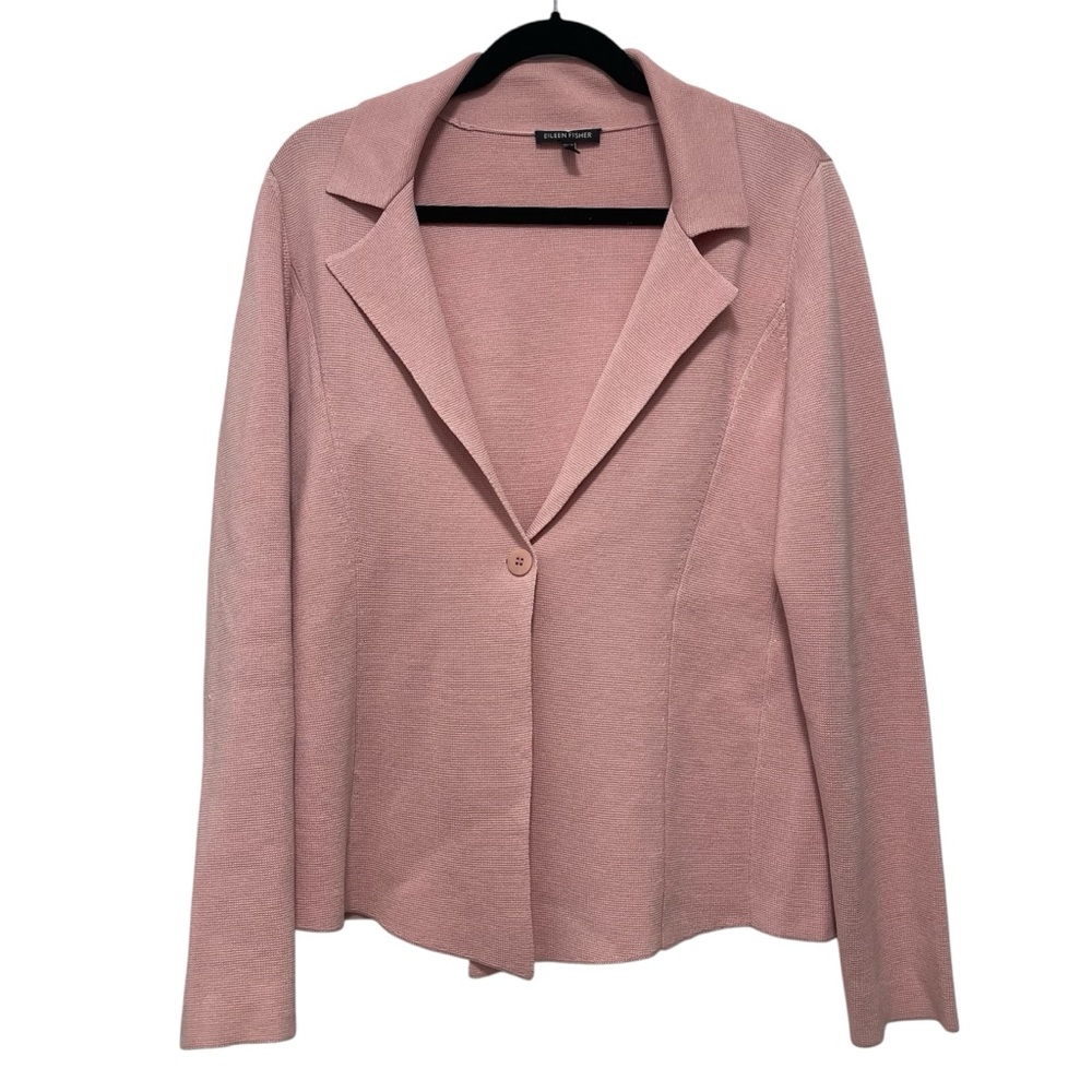 Eileen Fisher Dusty Pink Silk Blend Cardigan Blazer Women’s Size
